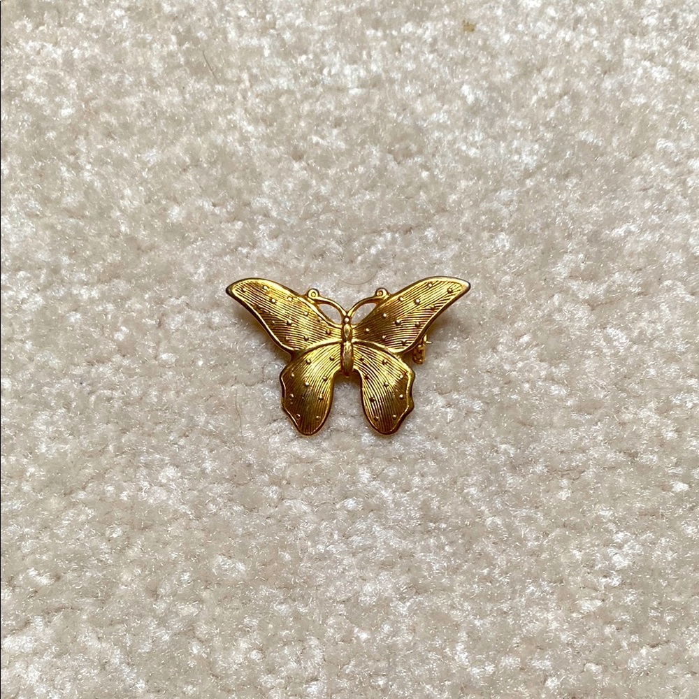Gold Butterfly Brooch